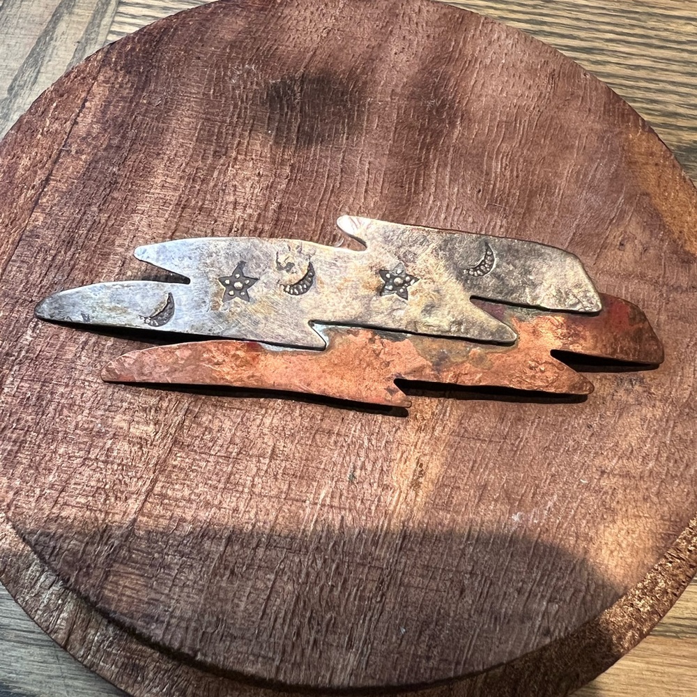 Monaco Silver and Copper Brooch
